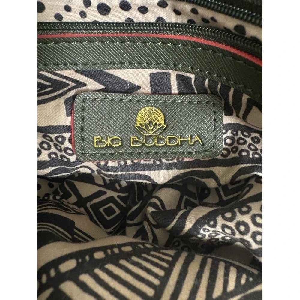 Big Buddha Forest Green Luke Convertible Shoulder Bag Tote Satchel Nice!